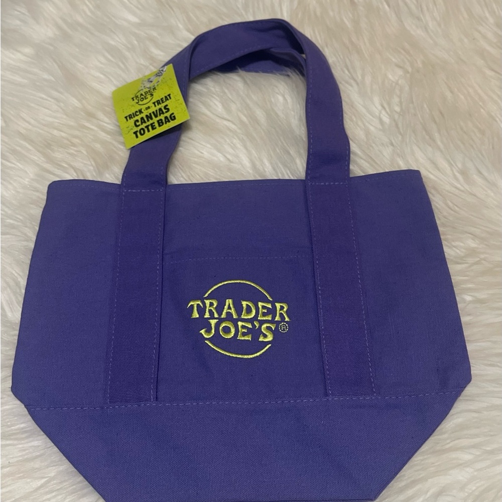 Trader Joe's NEW Mini Purple Canvas Tote Bag